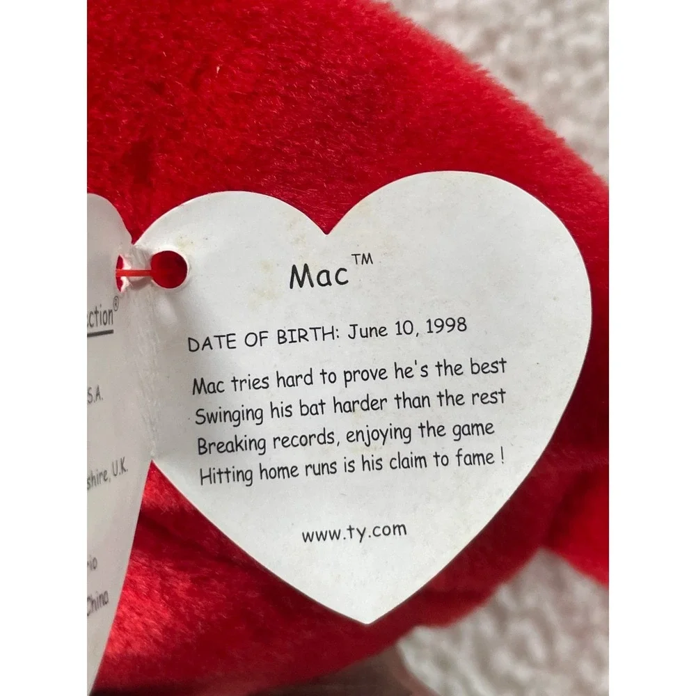 Ty Kids‎ OS Beanie Baby Mac Cardinal Red Plush Bird 1999 Collectible 4225